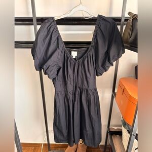 A New Day Black Smocked Puff Sleeve Dress